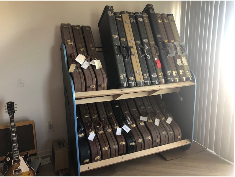 Session-Pro Double Guitar Rack - American-Made Storage For 12+ Instruments (Mobile With Wheels)