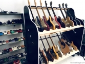 double guitar shelves and pedals