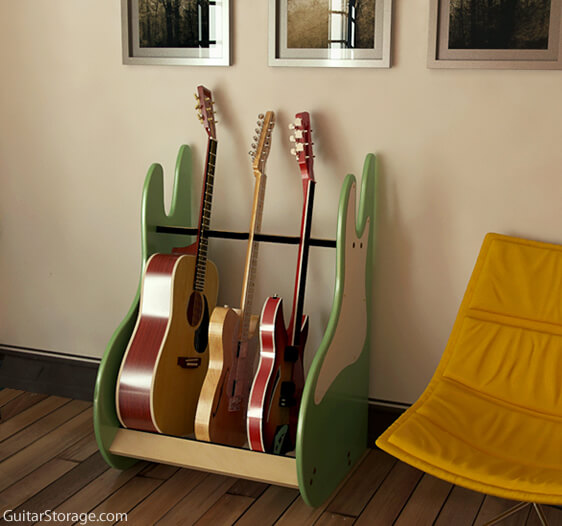 RetroRackâ„¢ Deluxe 3-Guitar Stand | GuitarStorage.com