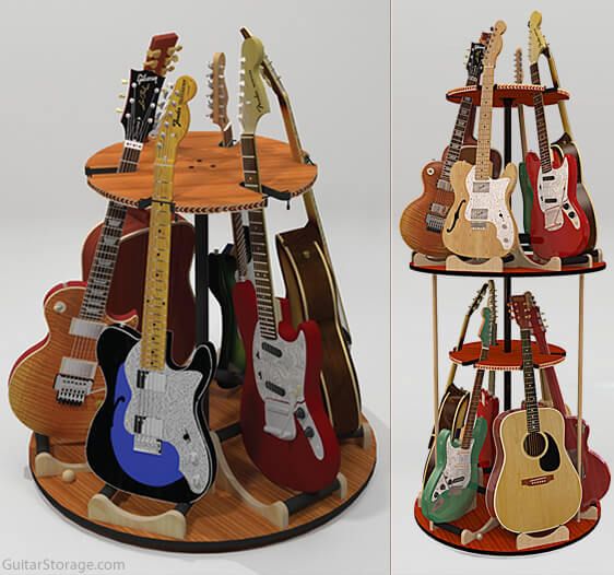 The Carousel™ Deluxe Rotating Multi Guitar Stand Guitar Storage