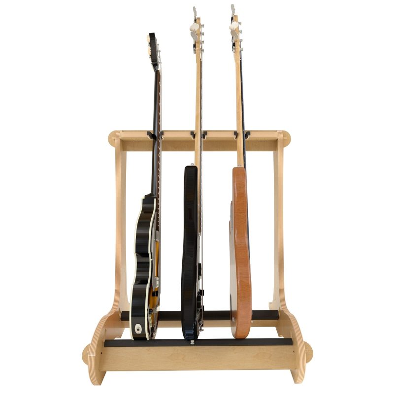 front view of 3 bass guitar stand