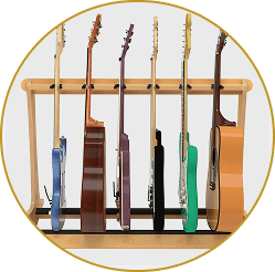 six guitar stands