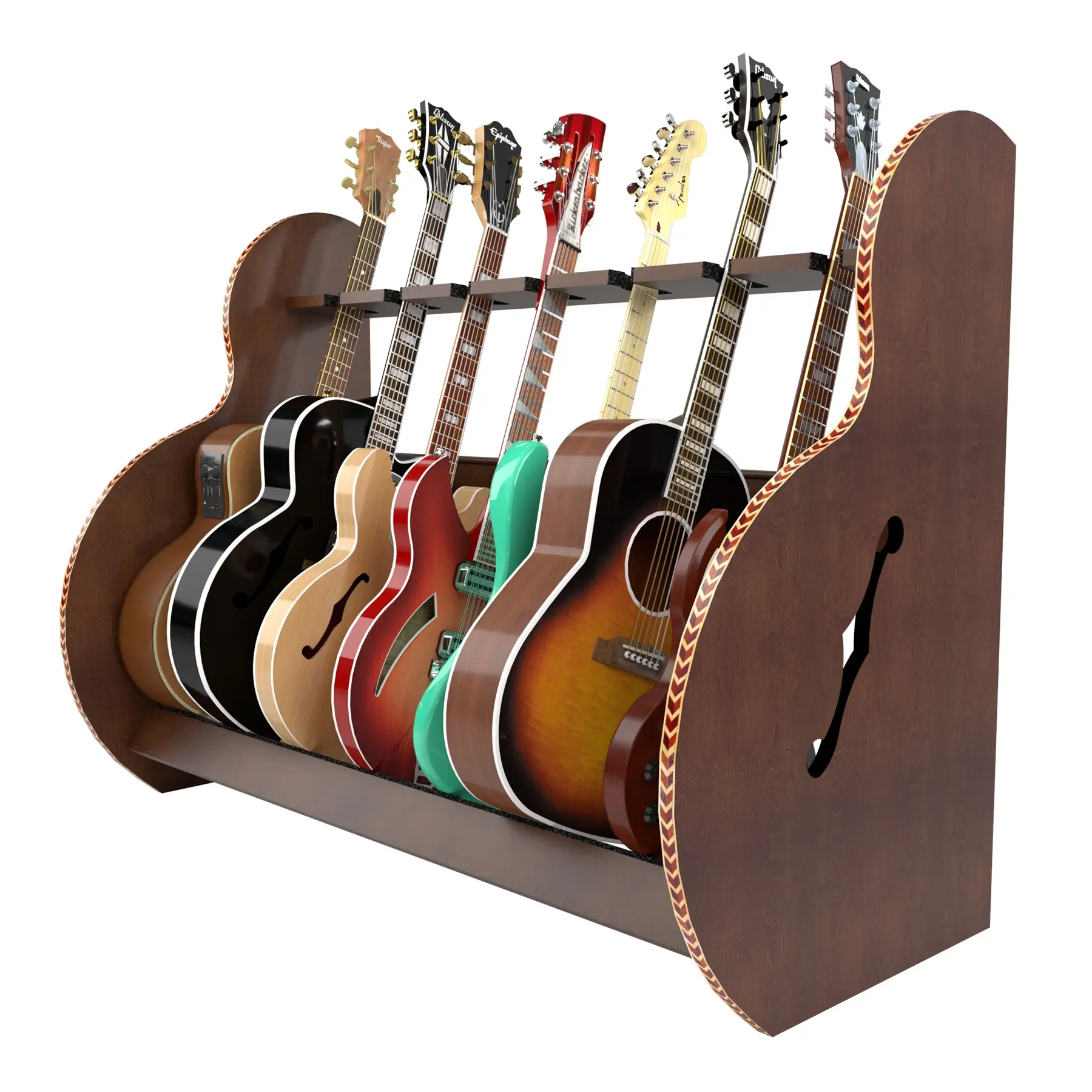 Wood 5 & 7 Guitar Stands | Nitro-Safe | Red Oak, Walnut & More