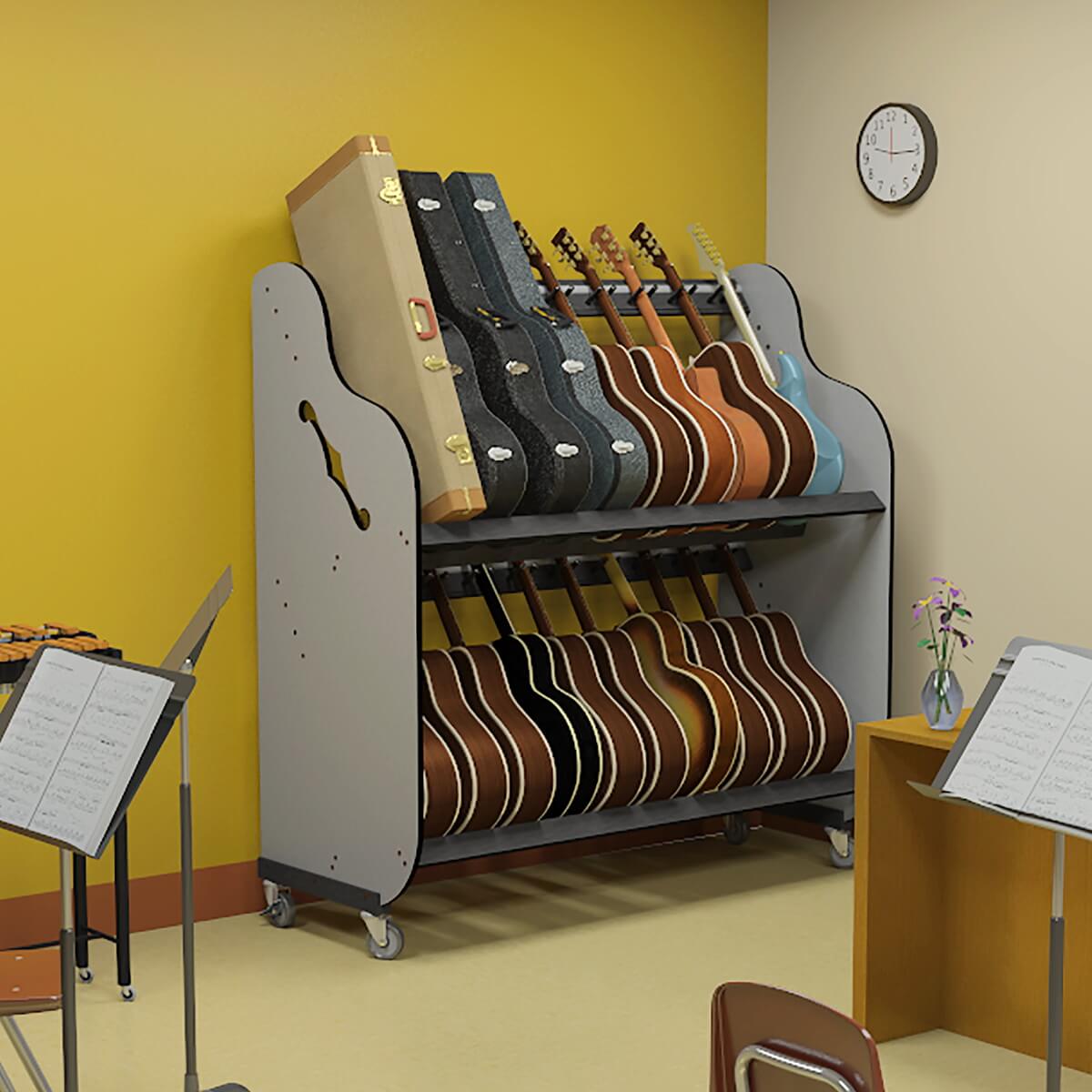 The Band Room DoubleStack™ Guitar & Case Shelf Rack
